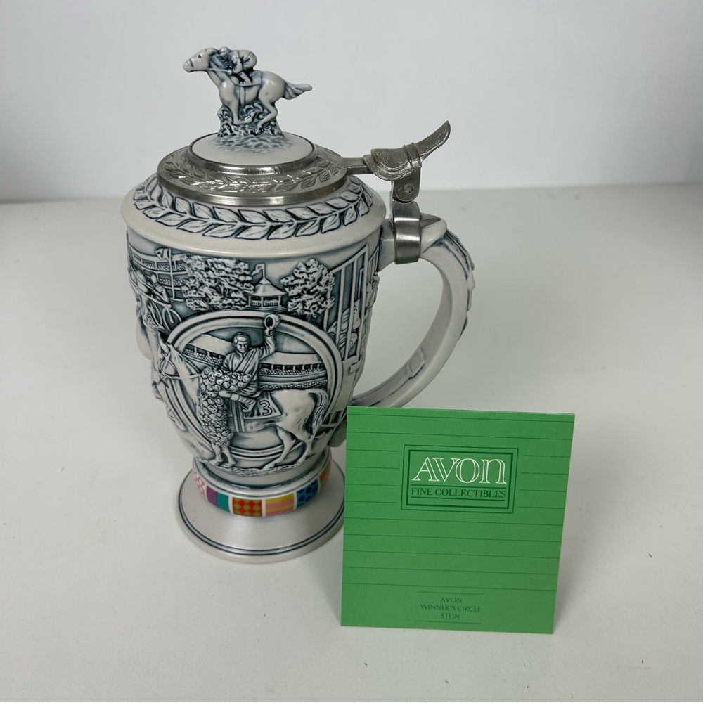 VTG - NIB - 1992 – Avon “Winner’s Circle” Ceramic Stein, Handcrafted in Brazil